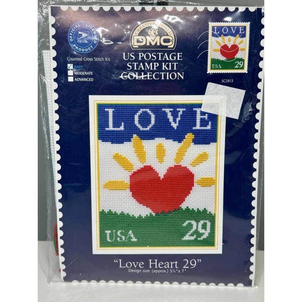 Vintage Creative World US Postage Stamp Collection Needlepoint Cross Stitch Kit